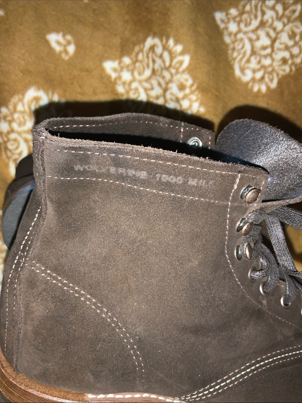 Wolverine 1000 Mile Brown Suede leather Boots. In good condition. Sz. 11D. USA. - Picture 12 of 12